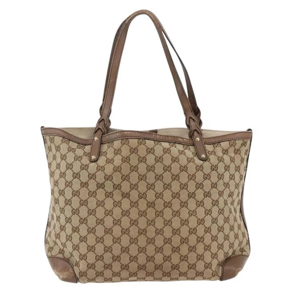 GUCCI GG Canvas Tote Bag Beige Auth 146146 - Picture 3 of 16